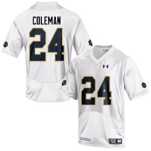 Notre Dame Fighting Irish Men's Nick Coleman #24 White Under Armour Authentic Stitched College NCAA Football Jersey WJP0499ZO
